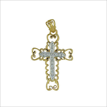 GOLD DESIGNER CROSS PENDANT