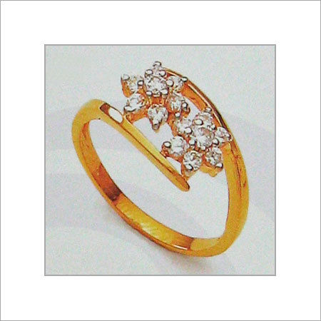 Ladies Gold Ring With Studded Diamonds Gender: Women'S