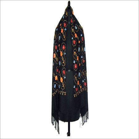 Embroidered Wool Shawl