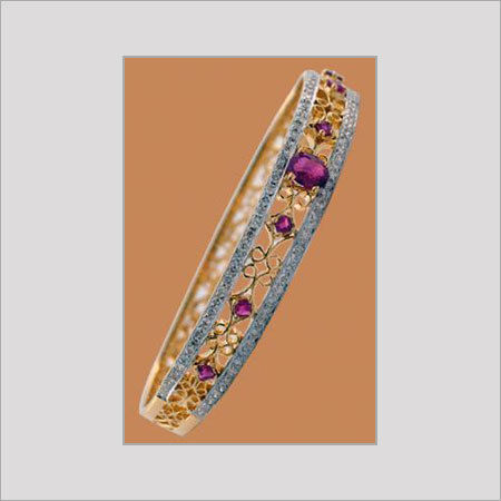 RUBY STUDDED DIAMOND BANGLE