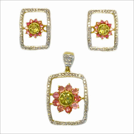 Designer Diamond Pendant Set - Excellent Diamond Cut, Various Fancy Colors | Skin-Friendly Material, Perfect for Gifting