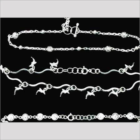 Designer Sterling Silver Anklets Gender: Women