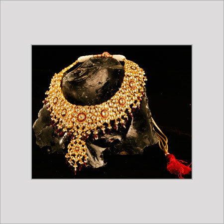 Golden Diamond Studded Gold Necklace 