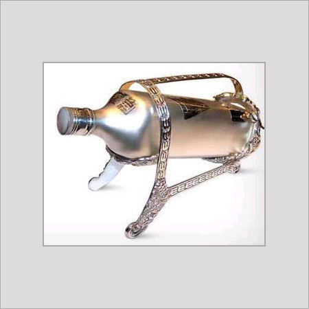 Silver Wine Holder & Bottle