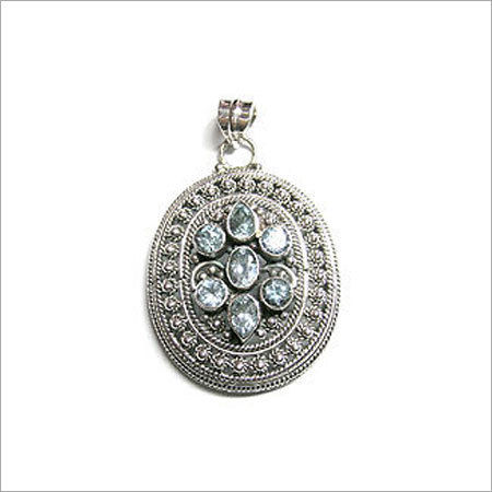 Round Shape Designer Silver Pendant