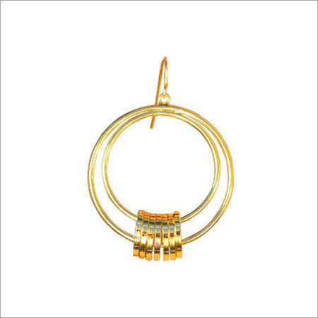 Round Shape Golden Earrings Gender: Women'S