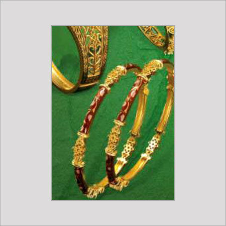 DESIGNER POLKI GOLD BANGLES