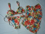 Various Colors Are Available Ruffled Cove Up Bikini 