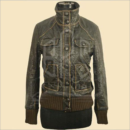 Brown Designer Ladies Leather Jacket