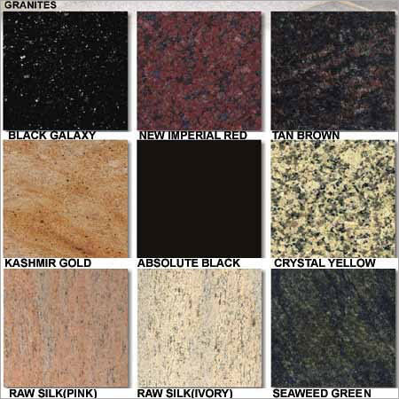 Black Galaxy And Tan Brown Granite Slabs