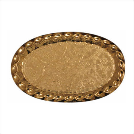 Epns Small Oval Shape Gold Thali