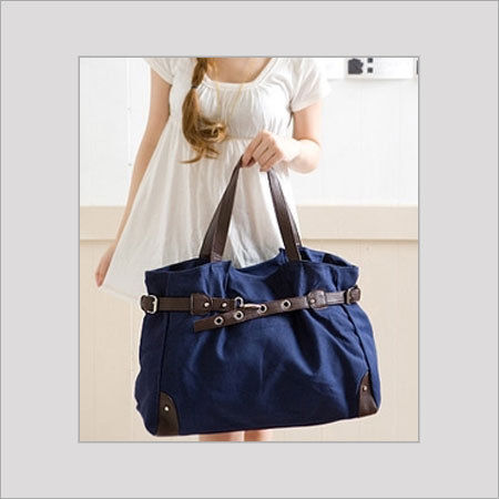 Blue Style Leather Ring Handsome Canvas Bags