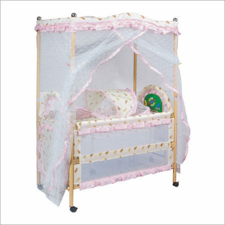 Pink Baby Cot With Mosquito Net