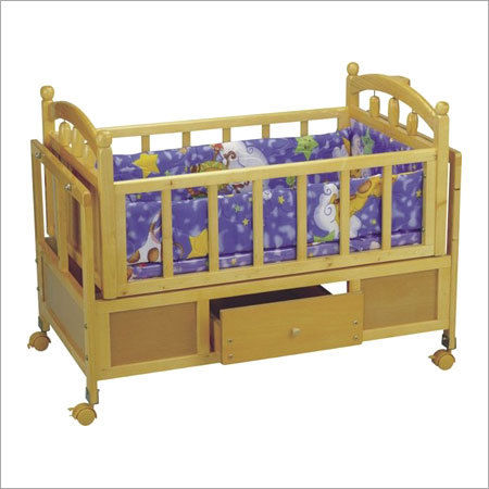 Pine Wood Baby Cot With Drawer Size: 98Cm*54Cm*67Cm