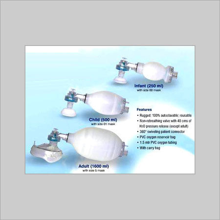 Easy To Operate Ce Marked Silicone Manual Resuscitators