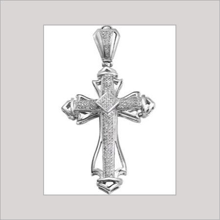 MICRO PAVE MENS DIAMOND CROSS PENDANT