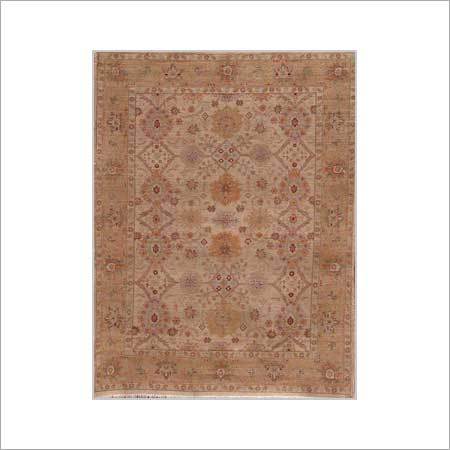 Printed Brown Color Hand Knotted Carpets