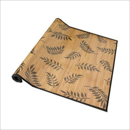 Leaf Printed Bamboo Carpet Easy To Clean