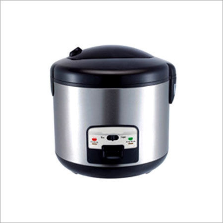 Silver-Black Light Weighted Electric Rice Cooker