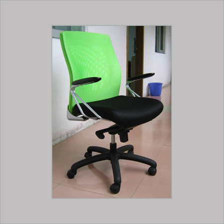 Green-Black Mesh Chair With Aluminum Chrome Leg