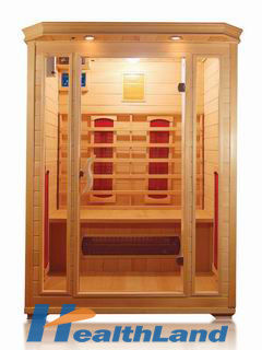 Brown Far Infrared Hemlock Wood Sauna Room