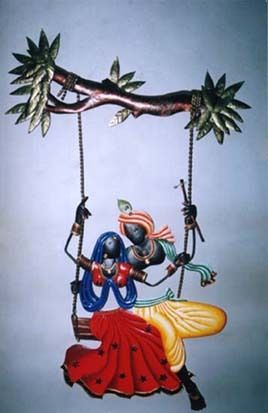 Radha Krishna Metal Wall Hanging