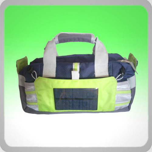Blue Solar Charger Handled Bag