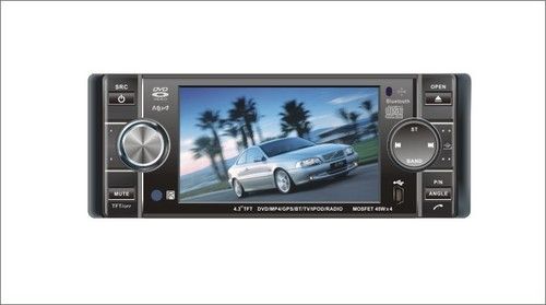 Black 4.3" Car Dvd Player With Digital Touch Screen