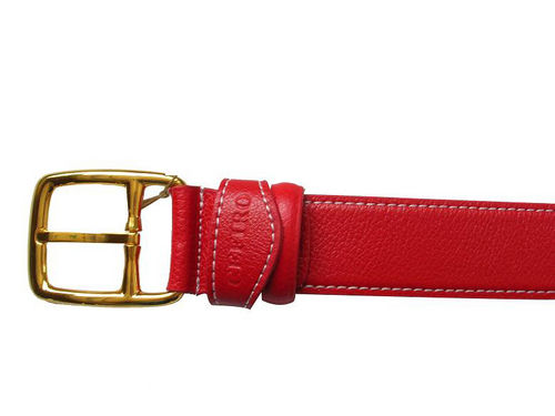 Brass Red Color Casual Leather Belt