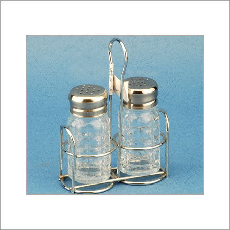 Colourless Glass Salt And Pepper Sprinkler Set