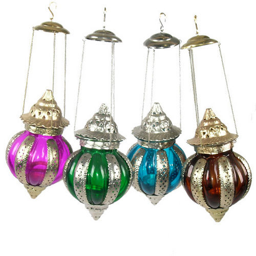 Multicolour Hanging Glass Lamps (Lanterns)