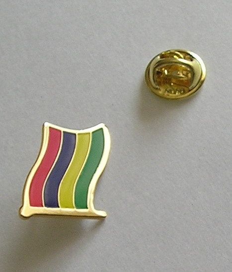 Multicolour Mauritius Flag Pin Badge