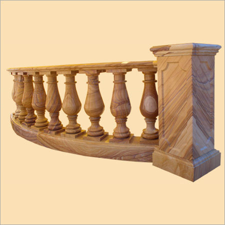 Rainbow Sand Stone Railing Size: As Per Demand