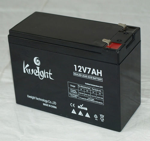 Black 12V7Ah Sealed Lead Acid Battery