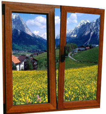 Double Door Wooden Window Application: Residential And Commercial Building