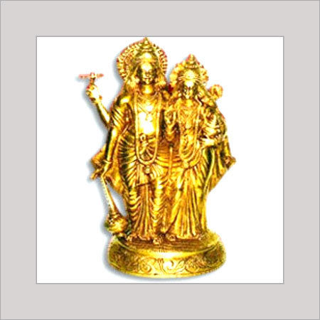 Brass Idol Of Vishnu & Laxmi Ji