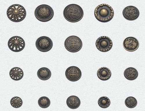 Garment Round Metal Buttons Size: As Required