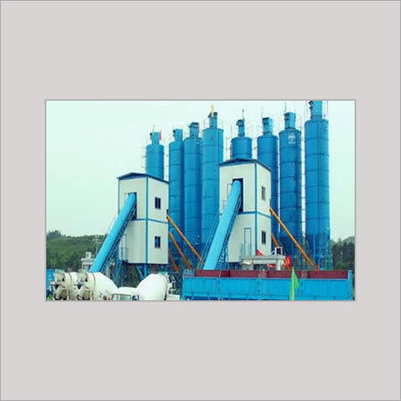 White And Blue Concrete Batch Plant