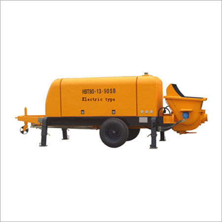 Orange Trailer Mounted Concrete Pump