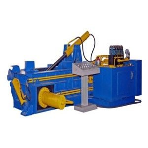 Blue Industrial Hydraulic Metal Baler