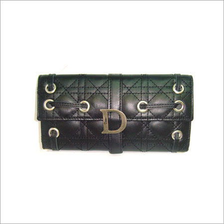 Black Ladies Leather Clutch Bag