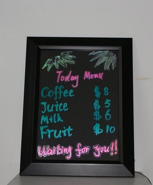 Neon Effect Erasable LED Menu Board