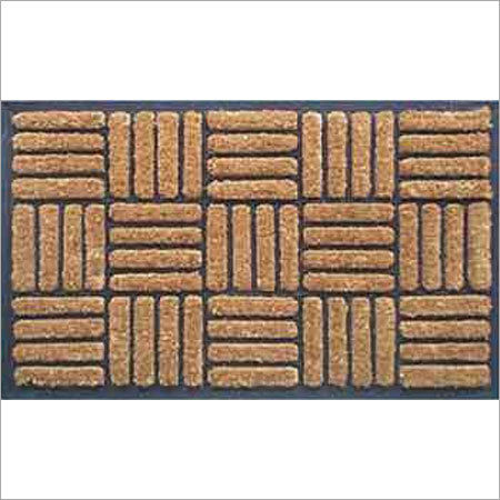 Black And Brown Rectangular Rubber Backed Mats