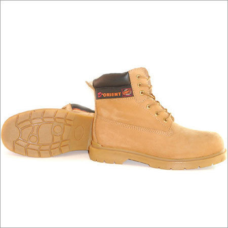 Pu Brown Knee Length Leather Safety Shoes