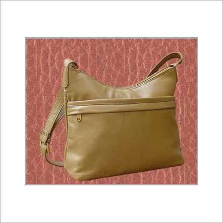 Soft Leather Tote Bag - 30 cm with Outside Zip Pocket Khaki Color Fashionable Design Inside Zip Pocket and Mobile Section Shoulder Strap for Women