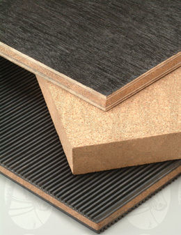 Anti Vibration Pads - Ribbed Rubber with Agglomerated Cork, 18"x18" to 6"x6" Size Options, Reduces Machine Stress