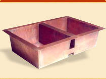 Copper Double Bowl Farmhouse Sink Installation Type: Wall Mounted