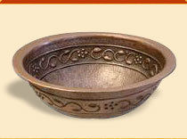 Grapevine Copper Sheet Round Sink