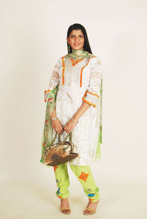 Organza Foil Printed Kurta