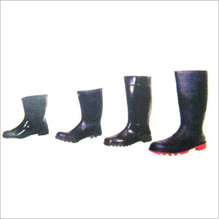 Black Industrial Safety Rubber Or Pvc Steel Toe Gumboots